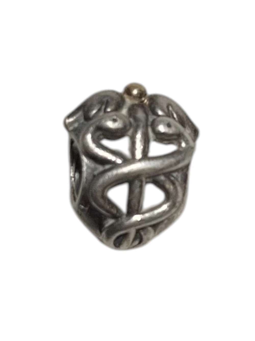 Pandora Silver and Gold Caduceus Medical Symbol Charm